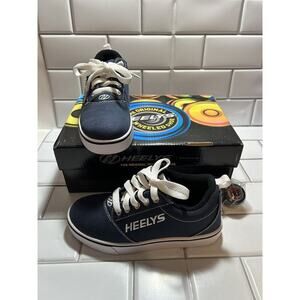 Heelys Kids Pro 20 Wheeled Shoe Navy Canvas Lace Closure Size 3